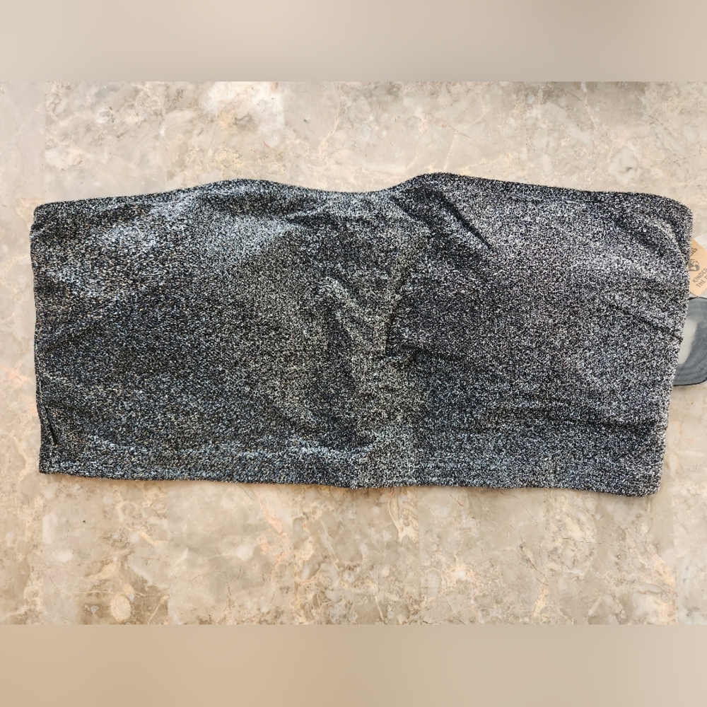 PINK Victoria's Secret Glitter Bikini Top - Silver